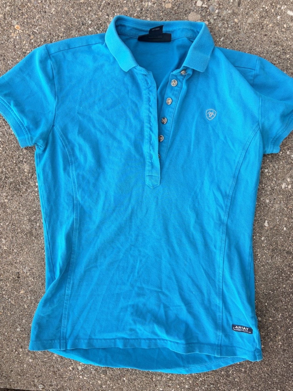 Ariat Women's Size Small Bright Turquoise Polo Shirt with Snap Buttons